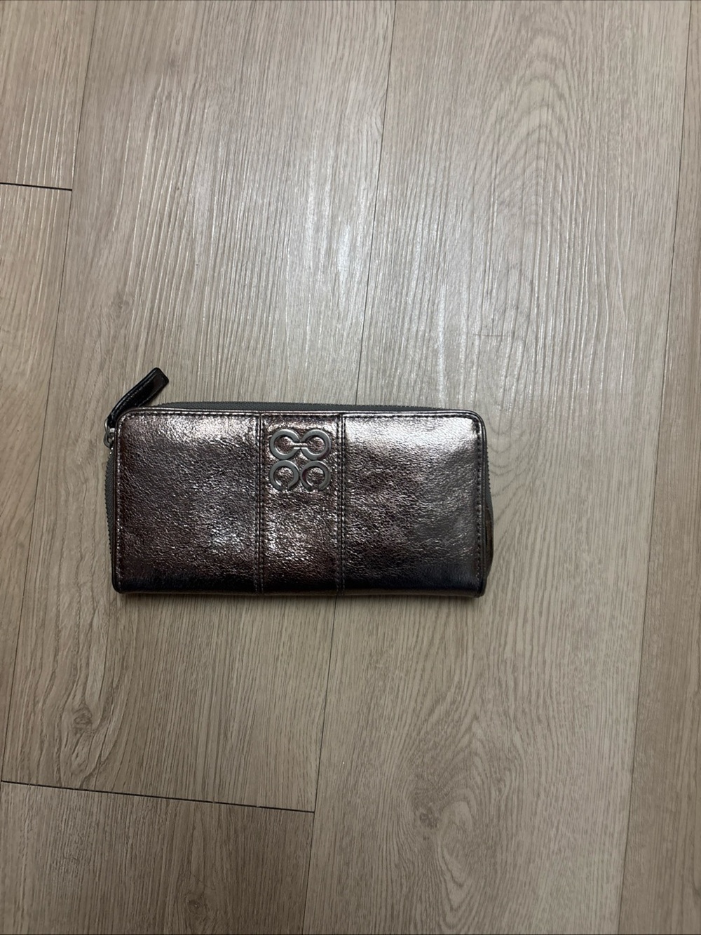 Coach Metallic Julia Laura Bronze Zip-Around Wallet